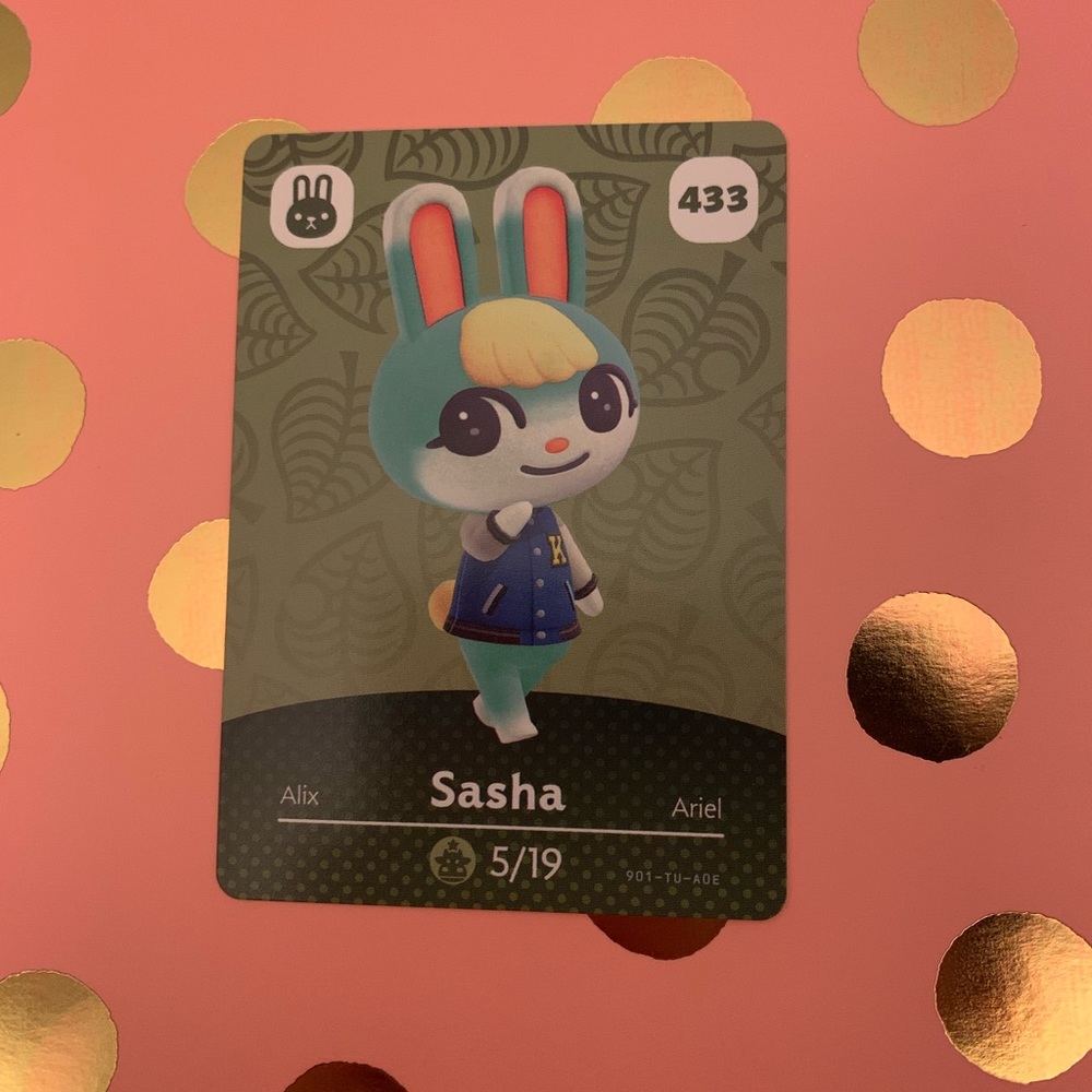 Animal Crossing #433 Sasha Amiibo Card